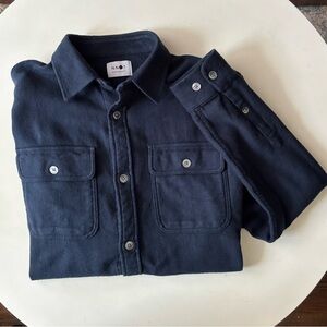 NN07 Alf 5146 Flannel Button-Down Shirt Men’s Size Large Navy